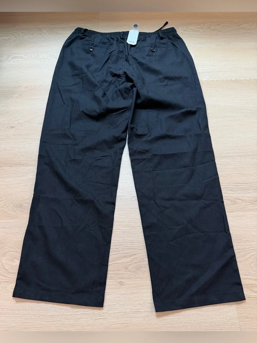 Coofandy Pants Mens Black Linen Blend Drawstring Elastic Waist  Size XL NWT